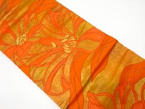 百合模様織り出し名古屋帯